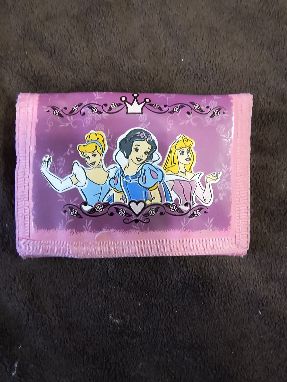 Girls/Women's Pink Purple Princess Wallet with Disney Princesses